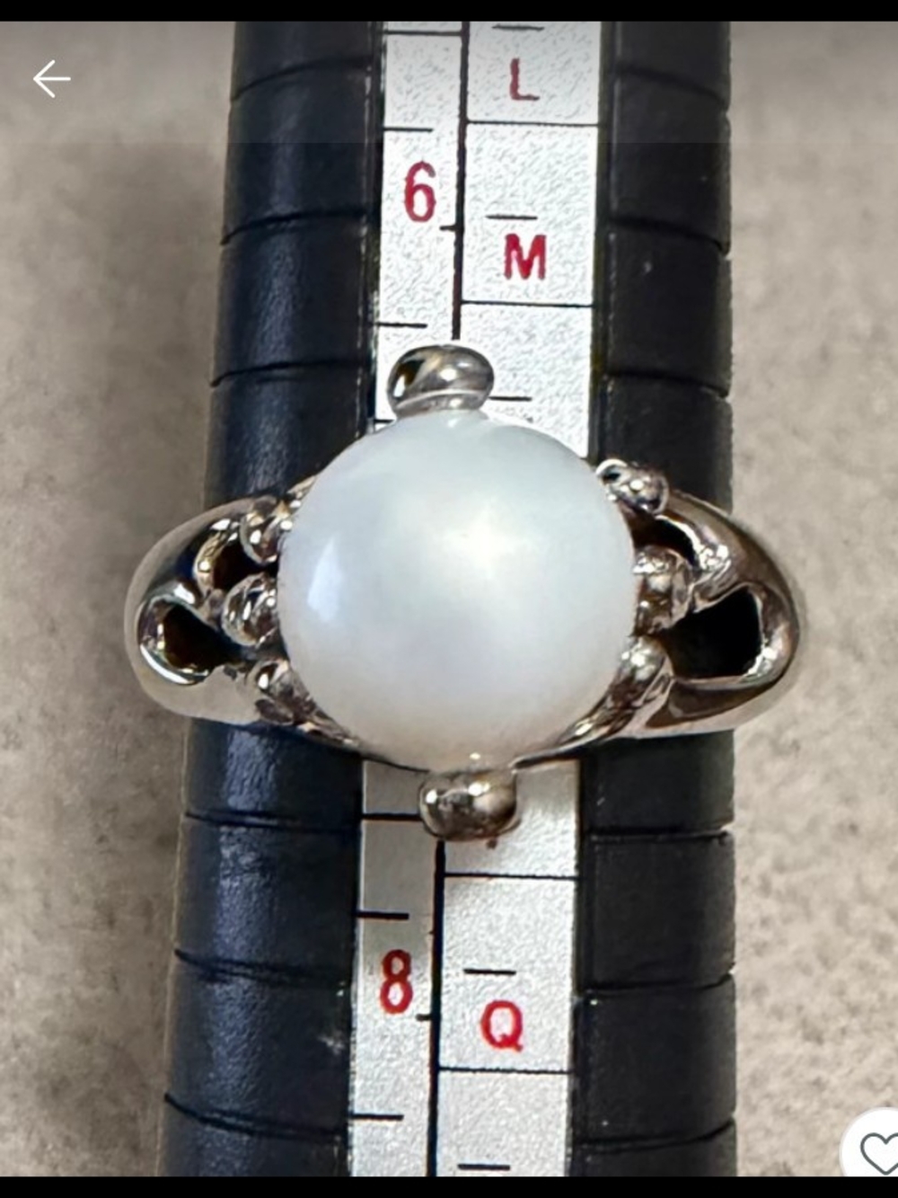 Pearl White Dome Ring by Pearl